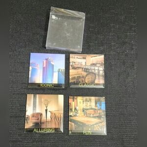 City Chic beveled glass coasters